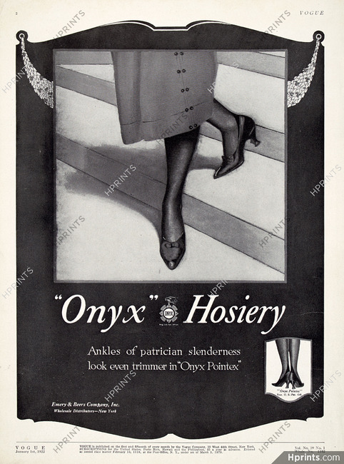 Onyx Hosiery (Stockings) 1922