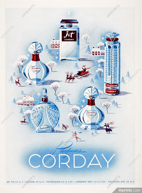 Corday (Perfumes) 1941 L'Ardente Nuit, Possession,Tzigane.. Toujours Moi