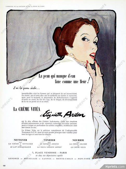 Elizabeth Arden (Cosmetics) 1950 René Gruau (Version B)