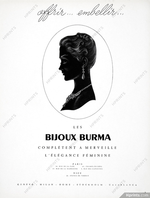 Bijoux Burma (Jewels) 1954