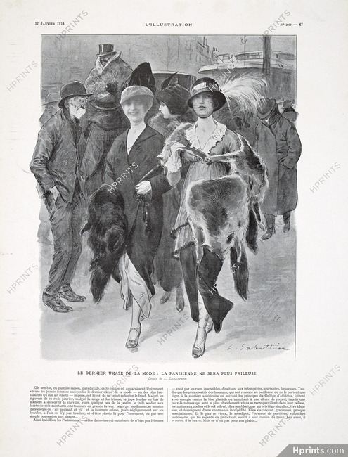 Louis Sabattier 1914 Le Dernier Ukase de la Mode, Fox Fur