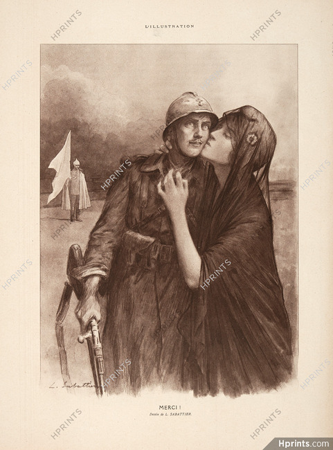 Louis Sabattier 1918 Merci !, World War I, Marianne