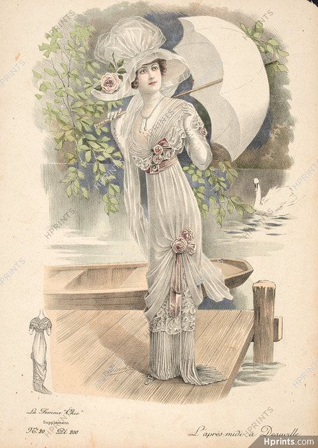 L'après-midi à Deauville 1912 La Femme Chic N°20, Plate 200, A. Louchel