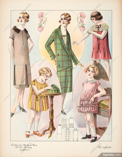 Les Grandes Modes de Paris 1925 Les enfants, Girls Fashion