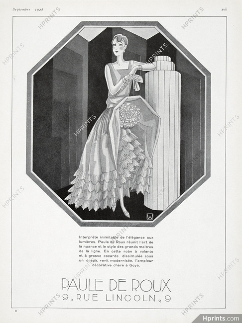 Paule de Roux (Couture) 1928 Evening Gown