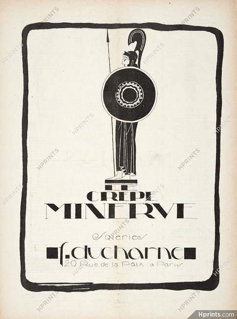 Ducharne 1923 Crêpe "Minerve" Mythologie