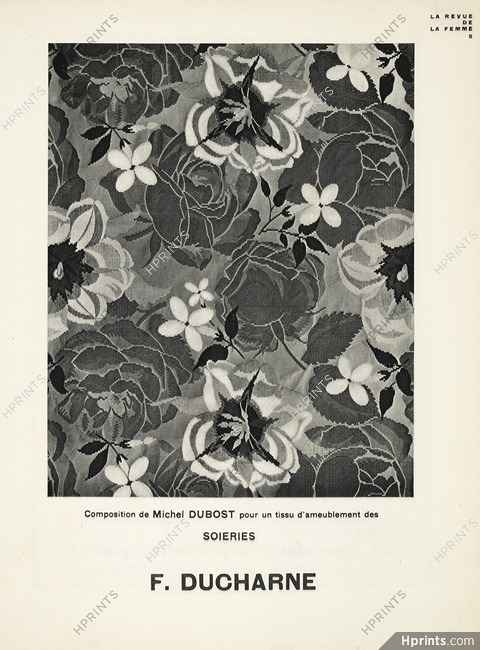 Soieries F. Ducharne 1929 Flowers, Michel Dubost Textile Design