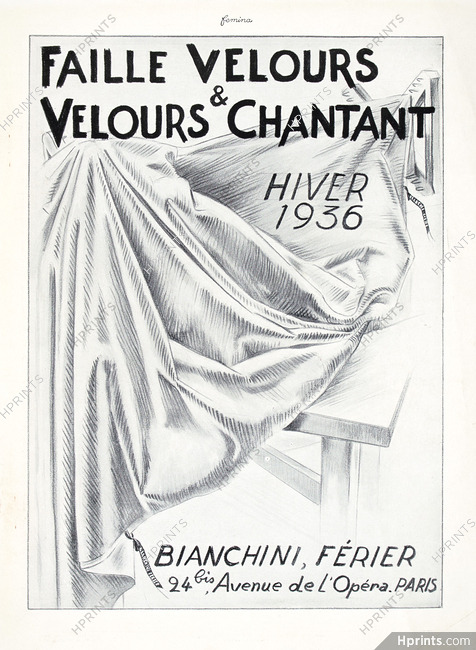 Bianchini Férier 1935 Faille Velours