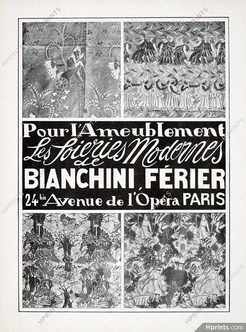 Bianchini Férier 1923 Soieries pour l'Ameublement, Textile Design
