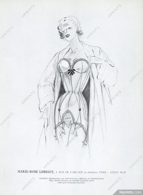 Marie-Rose Lebigot (Lingerie) 1951 Girdle, Combiné "Justaucorps"