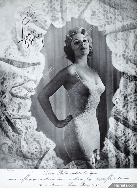 Laure Belin (Lingerie) 1956 Lace Corselette, Photo Georges Saad