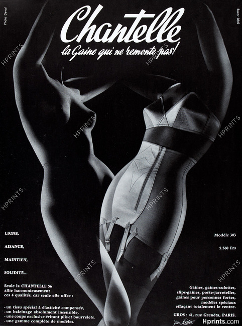 Scandale 1949 Girdle, Bra, Photo Deval 878 — Advertisement