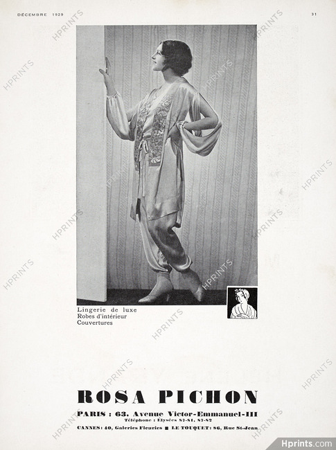 Rosa Pichon (Lingerie) 1929 Housecoat