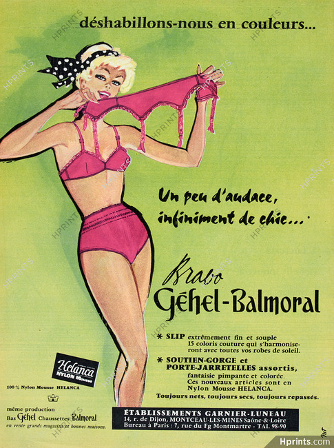 Balmoral (Hosiery, Stockings) 1957 Pin-up, Pinup, Brassiere, Garters