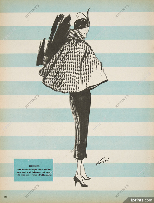 Hermès (Couture) 1949 Double cape, Chavarri