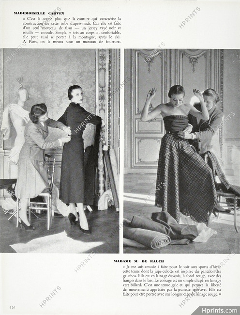 Mlle Carven, Mme M de Rauch 1949 Fitting, Photo Henry Clarke