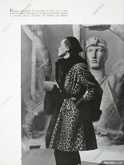 Christian Dior (Fur Clothing) 1949 Léopard, Renard, Photo Pottier au Musée Bourdelle