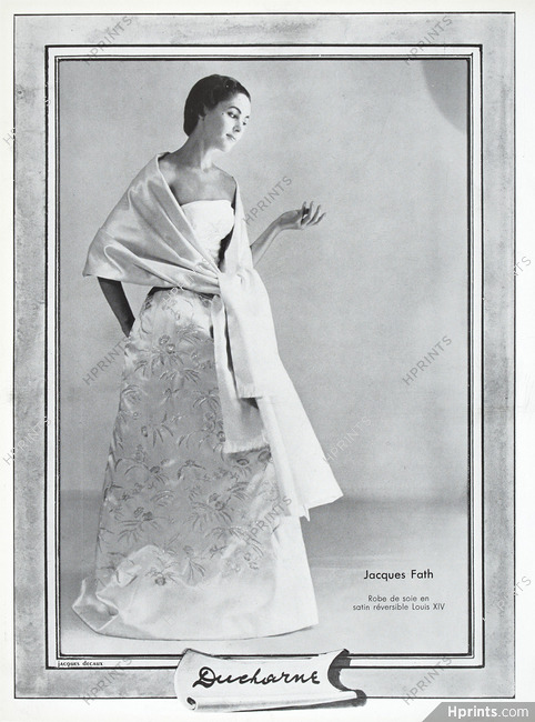 Jacques Fath 1954 Evening Gown, Ducharne, Photo Decaux