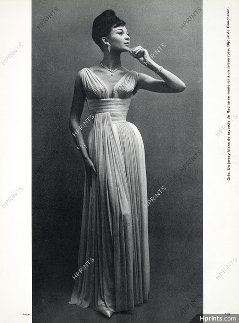 Grès 1960 Robe drapée, Evening Dress, Racine, Boucheron