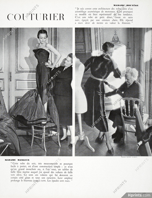 Mme Manguin, Mme Bruyère 1949 Fitting, Photos Henry Clarke
