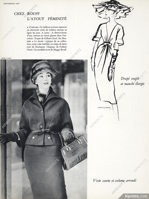 Maggy Rouff 1956 Suit, Labbey, Hermès Handbag, Photo Clarke