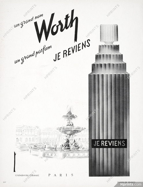 Worth (Perfumes) 1951 Je Reviens, Place de la Concorde