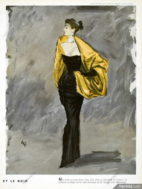 Balenciaga 1951 Le Jaune et le Noir, Evening Gown, Eric