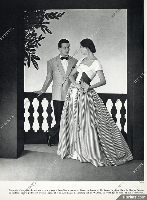 Manguin 1957 Evening Gown, Boléro, Lamarre, Charles Étienne