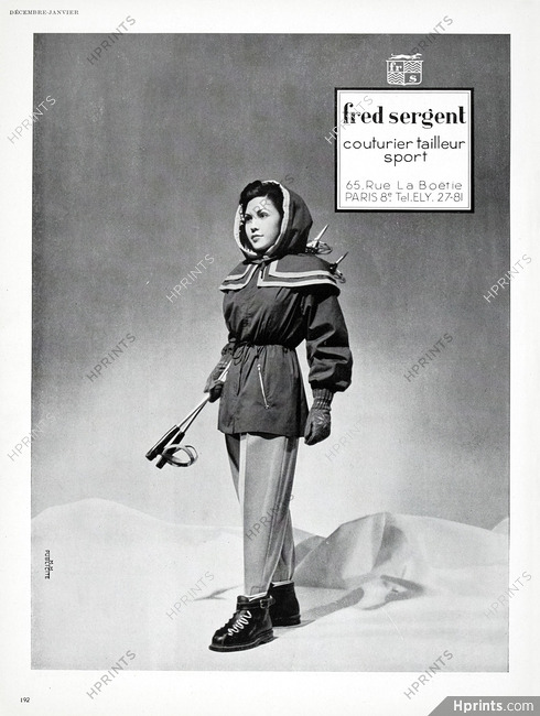Fred Sergent 1947 Sportswear, Skier
