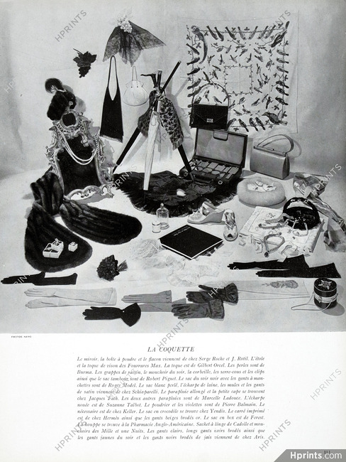 La Coquette 1947 Fourrures Max, Robert Piguet, Schiaparelli, Jacques Fath, Yendis, Carré Hermès, Cadolle...