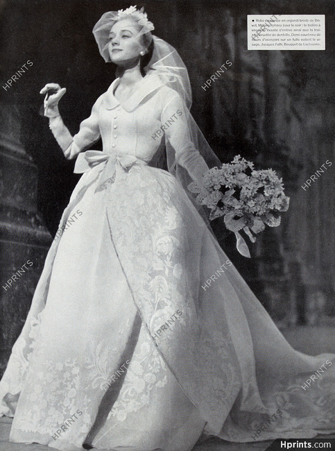 Christian Dior 1954 Wedding Dress, Pierre Brivet, Photo Henry