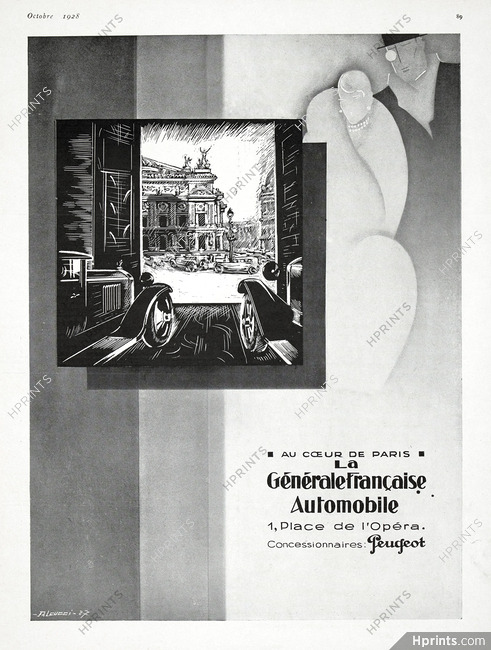 La Générale Française Automobile - 1, Place de l'Opéra 1928 Peugeot, Robert Falcucci