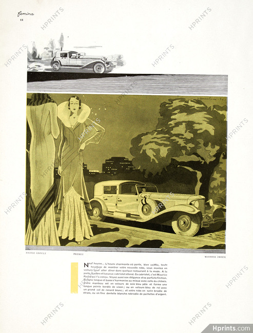 Maurice Proux (Cars) 1930s, Nicole Groult, Premet