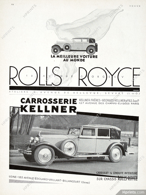 Rolls-Royce 1930 Kellner, Coachbuilder — Automobiles
