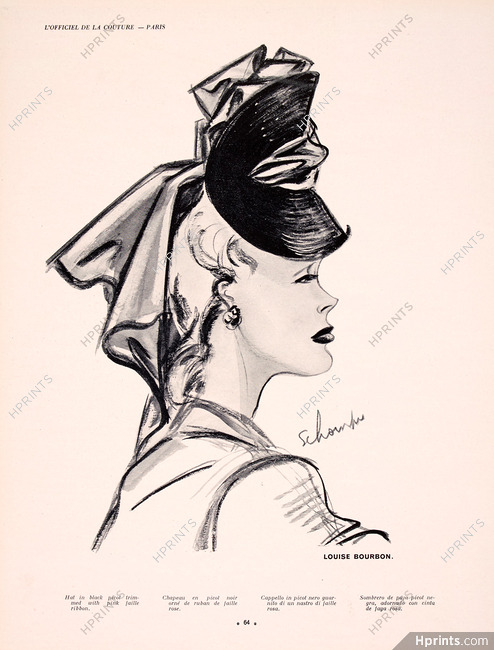 Louise Bourbon (Millinery) 1941 S Chompré