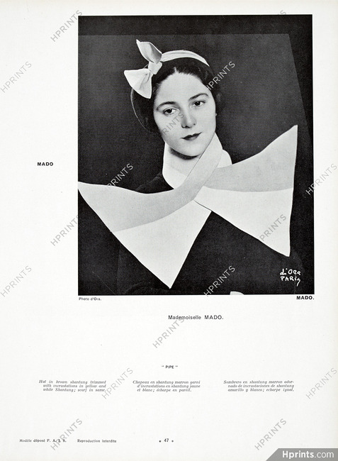 Mademoiselle Mado (Millinery) 1934 Photo D'Ora