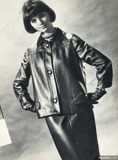 Hermès (Couture) 1963 Tailleur en Agneau Noir, Leather Suit