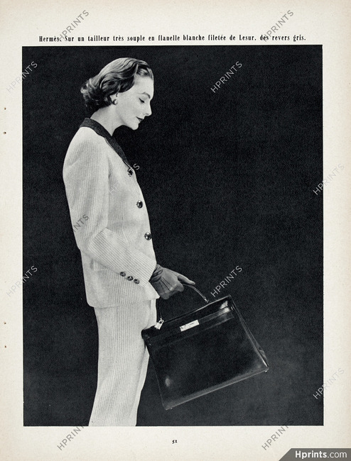 Hermès (Couture) 1955 Tailleur Lesur, Sac à main