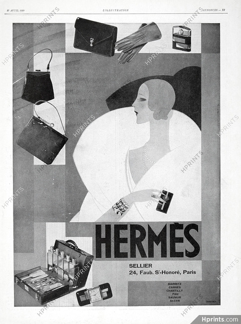 Hermès 1929 Handbag, Gloves, Lighter... Art Deco, Reynaldo Luza (L)