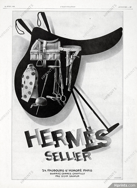 Hermès (Sports Equipment) 1928 Saddle Polo Casaque Jokey, Filet, Brides, Mors (L)