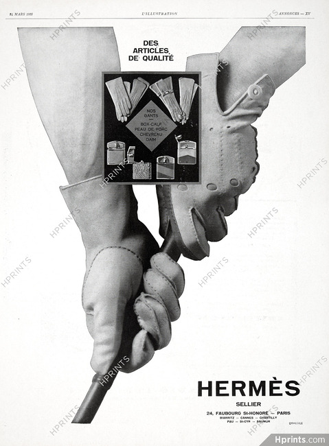 Hermès (Gloves) 1928 Des Articles de Qualité (L)