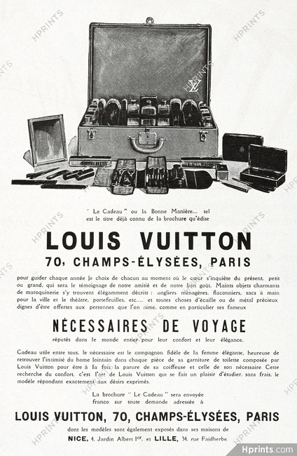 Poster Louis Vuitton Paris 70 Champs Elysees 1930