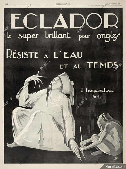 Lesquendieu (Cosmetics) 1926 "Eclador" nail polish, Pla, Chinese