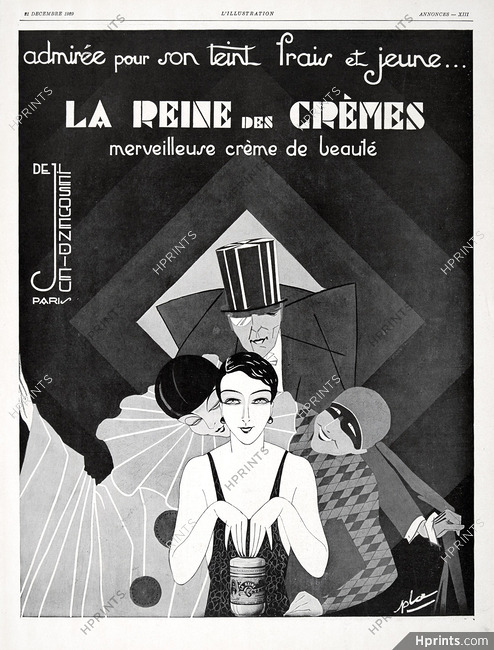 La Reine des Crèmes, Lesquendieu 1930 Harlequin, Pierrot, Pla