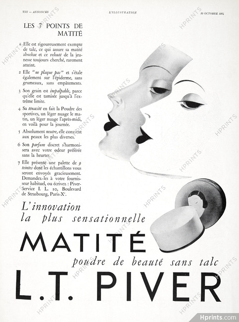 Piver L.T. (Cosmetics) 1934 Matité