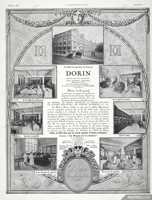 Dorin (Cosmetics) 1922 Montansier, Usine, Ateliers... Jolliot