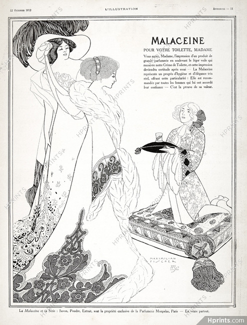 Malaceïne 1912 Art Nouveau Style, Maximilian Fischer