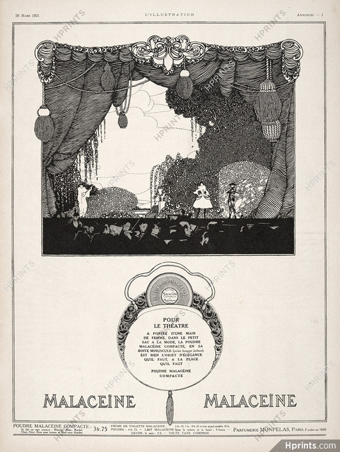 Malaceïne 1921 Pour le Théatre, Pierrot And Columbine