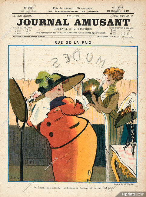 Lourdey 1912 Mlle Fanny, Millinery, Rue de la Paix