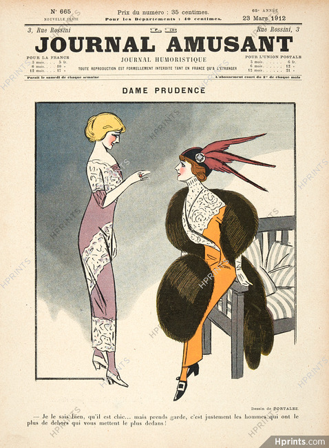 Portalez 1912 Dame Prudence, Elegant Parisienne